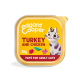 Edgard Cooper turkey and chicken cat pâté 85g tray, yellow label with cartoon cat and text "PATÉ FOR ADULT CATS"