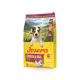 Josera Chicken & Rice erwachsenes Mini-Hundefutter, Beutel mit Hund, Hühnerillustration und deutschem Qualitätssiegel.
