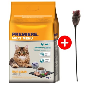 Hair and Skin Geflügel mit Lachs 4kg mit Gratis Katzenangel
