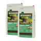 Zwei 2,5 kg Beutel von Real Nature Wilderness Katzenfutter, "Ranger's Forest," mit einer Katze auf der Vorderseite, mit 70% Fleisch.