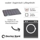 Graue Hundedecke von Doctor Bark, maschinenwaschbar bis 95°C, trocknergeeignet, mit Textanweisungen zum Waschen.