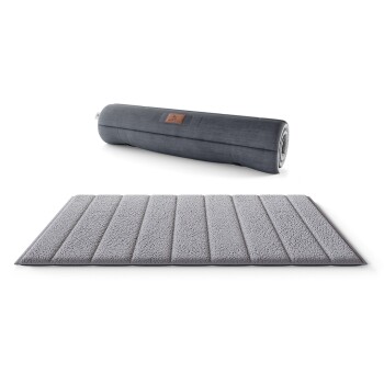 tragbare Reisematte Linea Travel aus Velours grau L