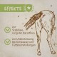 Illustration des Hinterteils eines Pferdes mit Text, der die Wirkungen zur Stabilisierung der Darmflora und zur Unterstützung der Stuhlkonsistenz hervorhebt.