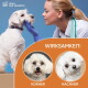 Tierarzt untersucht weißen Hund; orangenes Feld: "WIRKSAMKEIT:", "VORHER", "NACHHER", Logo "WAHL DER TIERÄRZTE".
