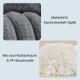 Graues Kunstkaninchenfell (Material in Kaninchenfell-Optik) und weiße Schaumflocken (Mix aus Flockschaum & PP-Baumwolle).
