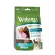 Whimzees Daily Dental Treats voor puppy's, 14 traktaties per zak, 210g, met een golden retriever op de verpakking.