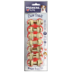 Friandises à mâcher en forme d'os mini pour chiens, avec une garniture de boeuf enveloppée dans un extérieur moelleux. Le texte inclut "mastication durable" et "dur".