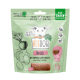 Grüne VEGDOG Dentals-Tüte — Tapioka- & Rote-Bete-Hundesnacks; Hundekopf-Logo mit Karotte; Text 'Do good. Feed better.'; 10x