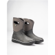 Grau blumenmusterte Haustierstiefel mit einem weichen Obermaterial und Gummisohle, mit seitlichen Griffen für einfaches Anziehen.