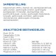Ingrediëntenlijst van hondenvoer met kippenmeel, dierlijk vet, gedroogde groenten, en voedingsanalyse inclusief percentages en vitamines.