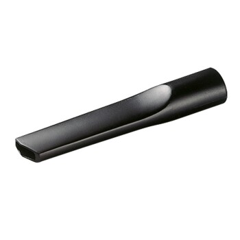 Schwarzes Haustierpflegewerkzeug-Aufsatz, länglich und rechteckig, entworfen zum Absaugen von Tierhaaren.