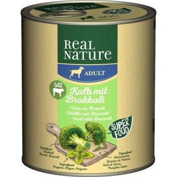 REAL NATURE Superfood Adult 6x800g Kalb mit Brokkoli