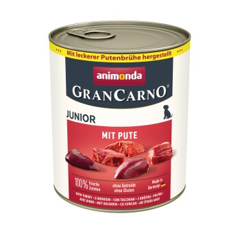 GranCarno Original Nassfutter Hund Junior, Pute 12x800 g