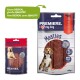 Deux paquets de friandises pour chiens : "Premiere Snack It Meaties" à gauche et "I Love My Dog Meaties" à droite, tous deux avec une image de chien.