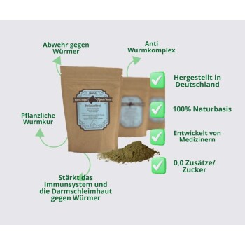 Hand aufs Pferd/Hund Wurmkur Kräuter für Hunde – Kribbelfrei 500g