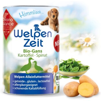 Welpenfutter -Gans mit Kartoffel und Spinat 800 g