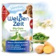 Dose mit Welpen Zeit Hundefutter, das Bio-Ente, Kartoffeln und Spinat enthält. Der Text hebt glutenfreie, getreidefreie und laktosefreie Vorteile hervor.