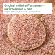 Original indische Flohsamen in einem Holzlöffel, umgeben von losen Samen, mit dem Text "Original Indische Flohsamen – naturbelassen & rein."