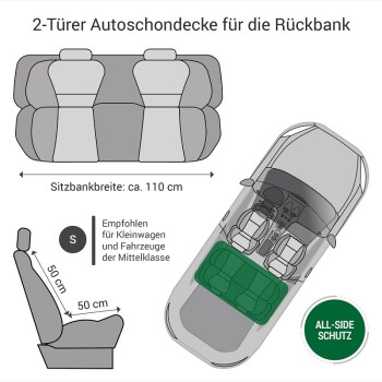 Doctor Bark Autoschondecke/Hundedecke für 2Türer/Cabrio, Gr. S, ca