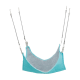 Un hamac turquoise confortable pour petits animaux, avec un intérieur gris doux et des crochets en métal pour suspendre.
