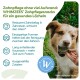 Hund nimmt einen WHIMZEES Zahnpflegesnack; deutscher Text 'Zahnpflege ohne viel Aufwand'