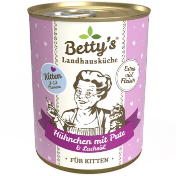 Betty’s Landhausküche Kitten Huhn & Pute 6 x 400g für Katze