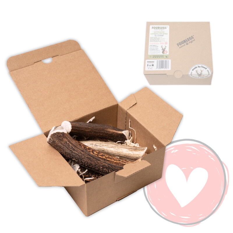 FOURLEGS ® Kauspaß für Hunde aus 100% Hirschgeweih GANZ