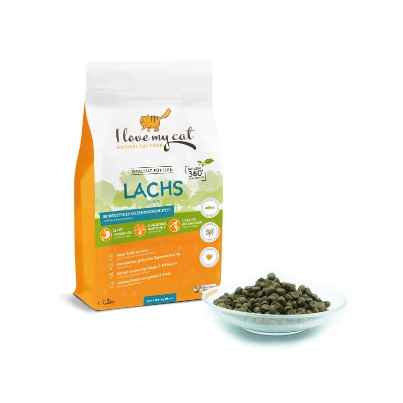 I love my cat Trockenfutter für Katzen mit Lachs - 1,2 kg