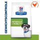 Hill's Prescription Diet zak voor honden, gelabeld "Metabolisch + Mobiliteit," met een lachende hond en een kip icoon. Duitse tekst: "Gewichtscontrole."