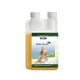 Flasche Tjure Relax Liquid für Haustiere, mit einer gelben Flüssigkeit und einem Etikett, das "Nervenstärke & Gelassenheit" angibt.
