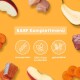 Banner 'BARF Komplettmenü' zeigt 'monoprotein', '100% frisch & natürlich', 'getreidefrei' sowie Fleisch, Fisch, Obst und Karotten