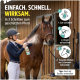 Sprühflasche mit der Aufschrift 'GREEN HERO Bremsen-EX' neben einem Schwamm, mit einem Text, der die Verwendung für empfindliche Tiere empfiehlt.