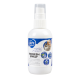 Weiße Sprühflasche mit der Aufschrift "duvo plus REFRESH SPRAY" und Bildern von einem Hund und einer Katze, die behauptet, schlechte Gerüche auf natürliche Weise zu beseitigen.