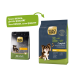 Zwei Select Gold Hundefutterbeutel, beschriftet mit "Vollständig" und "XS Adult", mit einem Hund und dem Text "Neues DESIGN, gleiche QUALITÄT."