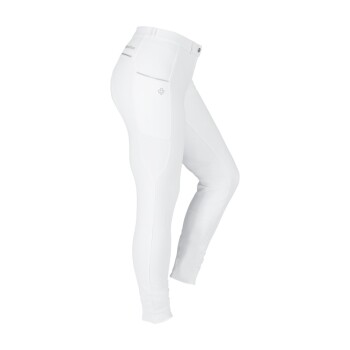 Weiße Reitleggings mit einem eleganten Design, ausgestattet mit einer Gesäßtasche und subtilen Logodetails.