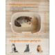 Katzentoilette für große Katzen mit hohen Seitenwänden beige
