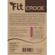 Fit-Crock Active Lamm Mini Hundefutterverpackung mit braunem Hintergrund, mit Produktname, Zutaten und Fütterungshinweisen.