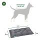 Maße des Hundebetts: 70 cm x 50 cm x 7 cm, geeignet für Hunde mit einer Rückenlänge von bis zu 60 cm.