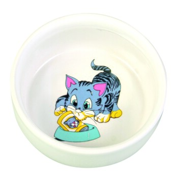 Gamelle en céramique avec motif, chat