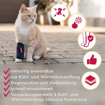 Wiederverwendbares blaues Gel-Kühlkissen mit grauem Stoffbezug und schwarzem Rand, für den Haustiergebrauch.