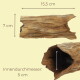 Hohles, künstliches Stamm-Versteck fürs Terrarium mit Maßen 15,5 cm (Breite), 7 cm (Höhe) und sichtbarem Text 'Innendurchmesser: 5 cm'
