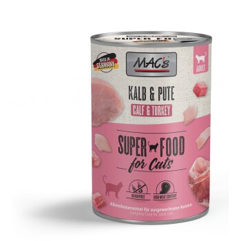 Nassfutter Katze Adult Kalb & Pute 6x400 g