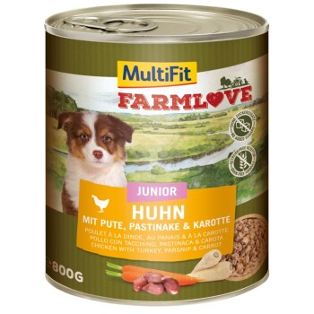 MultiFit Farmlove Junior Huhn mit Pute 6×800 g