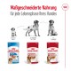 Royal Canin Hundefutterverpackung, die maßgeschneiderte Ernährung für Welpen, Erwachsene und ältere Hunde hervorhebt.