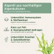 Etikett: 'Algenöl aus nachhaltigen Algenkulturen / Algae oil (sustainable)' — unterstützt Immunsystem, Haut & Fell, Knochen & Gelenke.