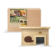 Holz-Igelhaus mit einer braunen Igel-Silhouette, verpackt in einer Pappschachtel mit der Aufschrift 'Igelhaus' von 'My Little Farm.'