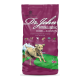 Dr. John Hypoallergenisches Enten- und Lachs-Hundefutter, 12,5 kg Tüte, mit einer Hundillustration, mit 24% Protein und 10,5% Fett.