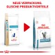 Zwei Katzenfutterbeutel: einer 'Hypoallergen' und der andere 'ROYAL CANIN', der neue Verpackung und 'NEUE VERPACKUNG, GLEICHE PRODUKTVORTEILE' zeigt.