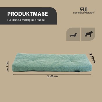 ® Hundebett mit Anti-Rutsch-Boden, strapazierfähiges Kissen für Hunde und Katzen inkl. Gratis-Wassernapf türkis M