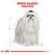 Illustration of a Maltese dog with long, flowing white fur, featuring a black hair bow, labeled "BREED RANGE: MALTESE" at the top.
